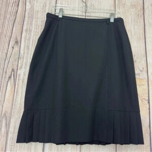 Talbots Womens Pleated Aline Skirt size 14P Black
